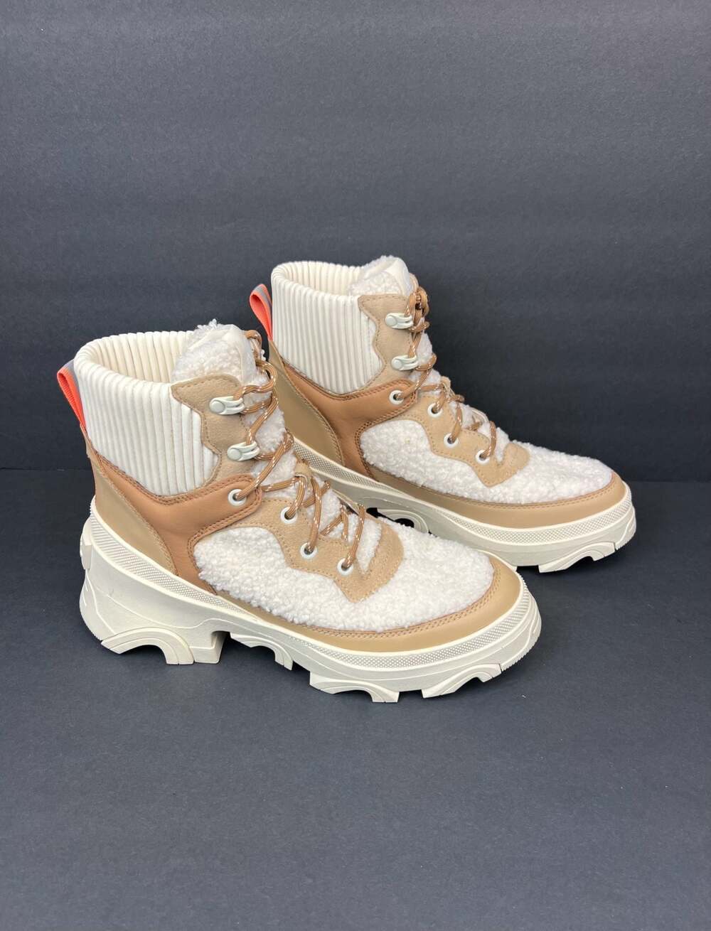 Sorel Brex Cozy Lace Waterproof Leather and Faux Fur Ankle Boots